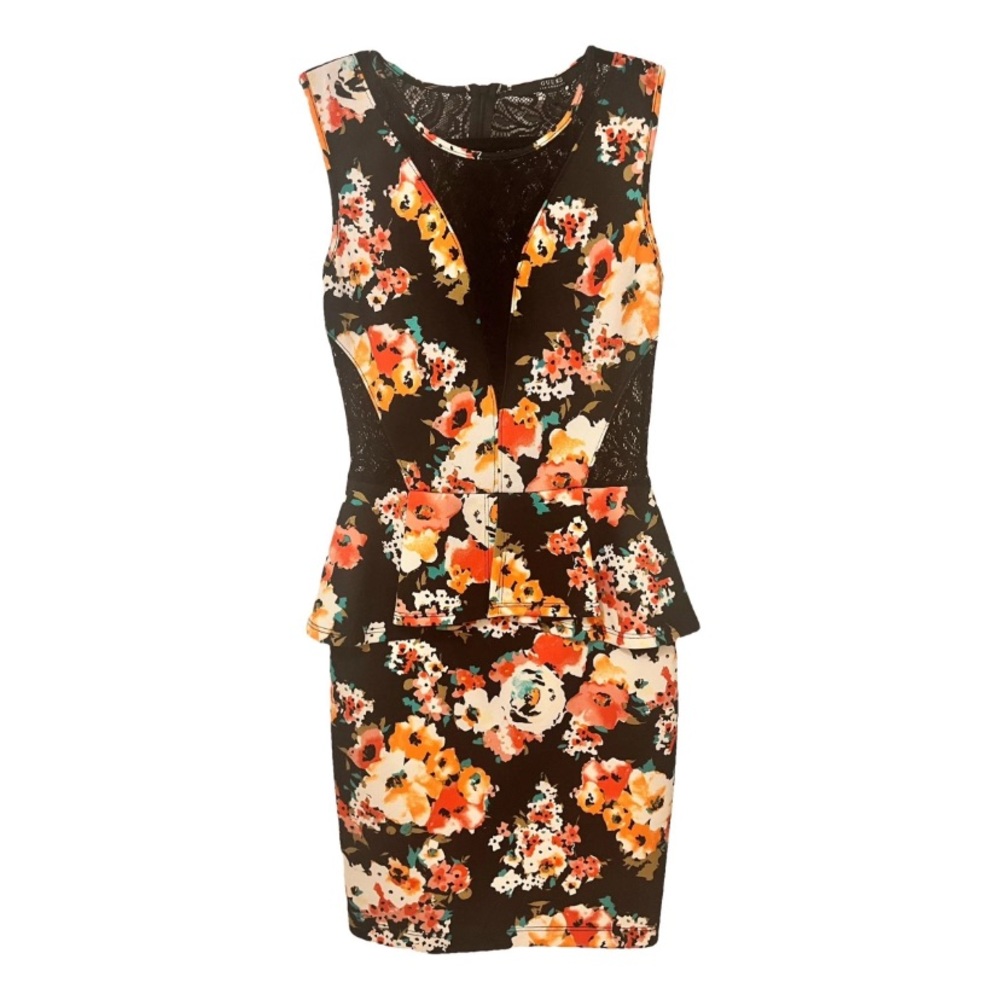 Guess Peplum Floral Lace Mini Dress